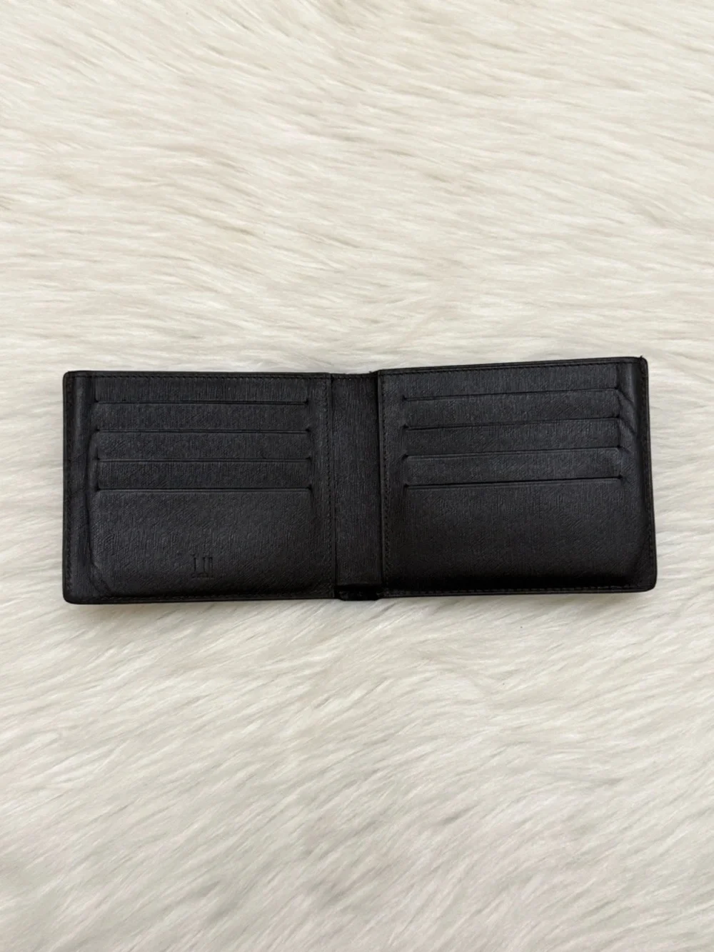 DUNHILL - BLACK SAFFIANO LEATHER MENS BIFOLD WALLET